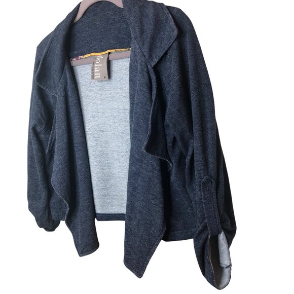 Dolan Left Coast Collection Womens Open Front Cardigan M Roll-Up Sleeves Button - Picture 2 of 12